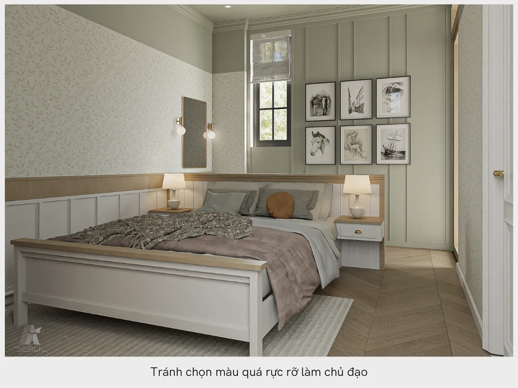 Tránh chọn màu quá rực rỡ làm chủ đạo